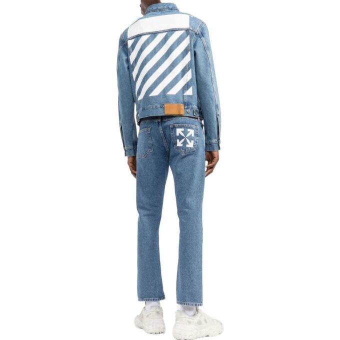 Diag-Stripe Denim jakke