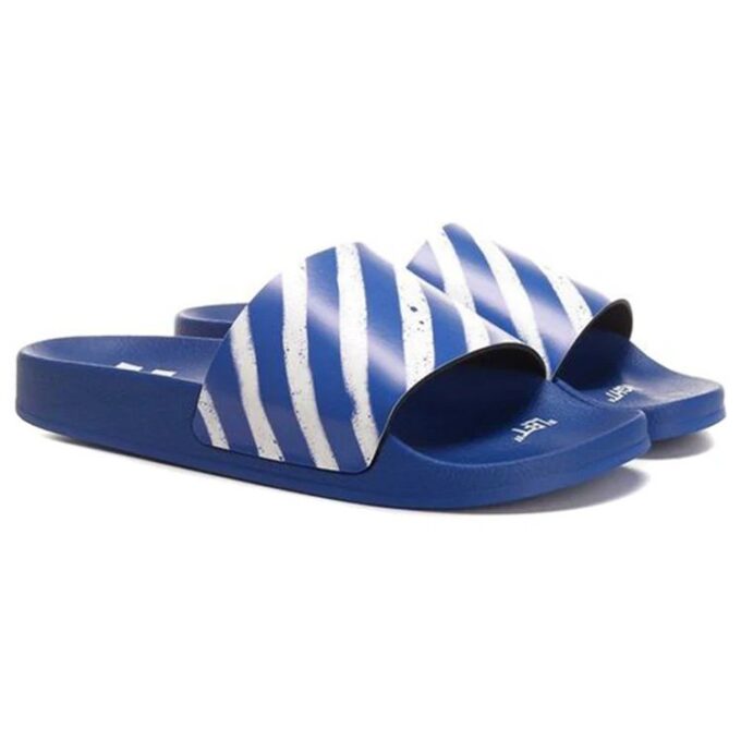 Diag Stripe tøfler blå/hvit