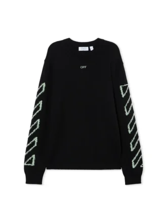 Diagonal Arrow Fuzzy genser med rund hals