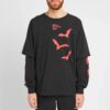 Diagonal Bats Double Sleeve for menn, svart