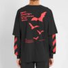 Diagonal Bats Double Sleeve for menn, svart
