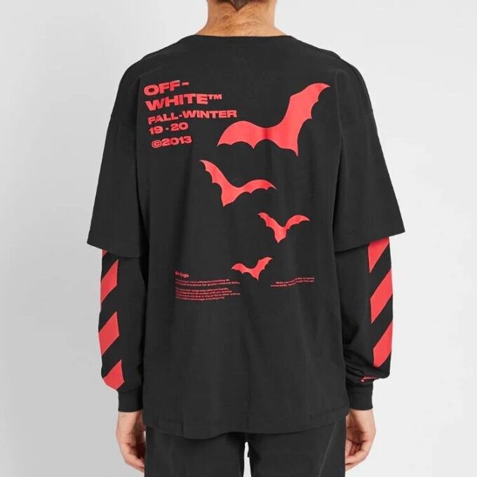 Diagonal Bats Double Sleeve for menn, svart