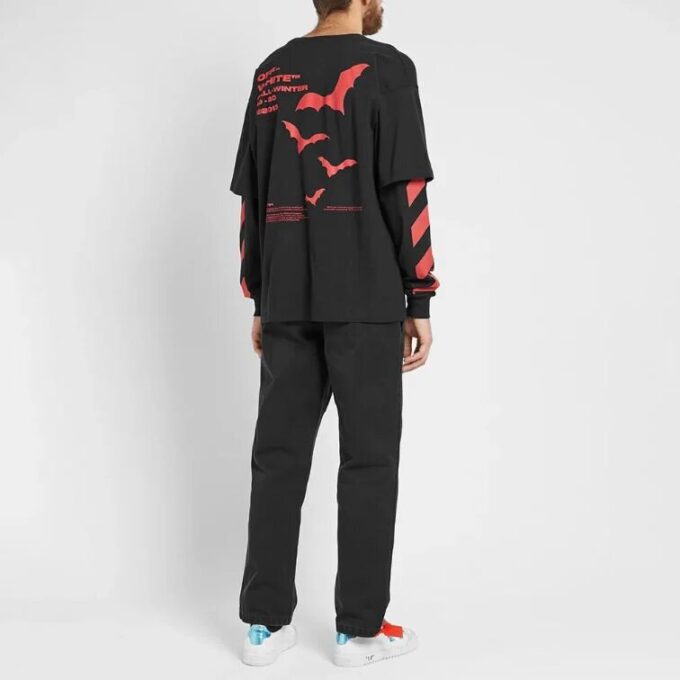 Diagonal Bats Double Sleeve for menn, svart