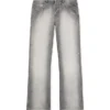 Diagonal broderte, slanke og avslappede jeans