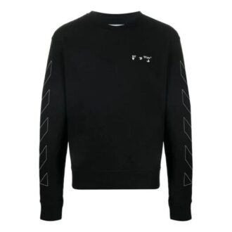 Diagonal striper Logo Pullover Herre Svart