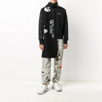 Diagonal striper Logo Pullover Herre Svart