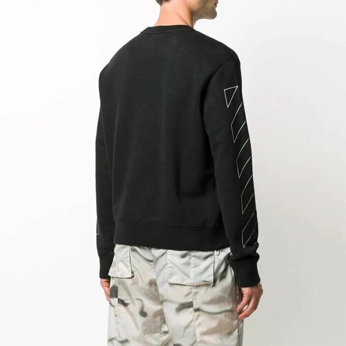 Diagonal striper Logo Pullover Herre Svart