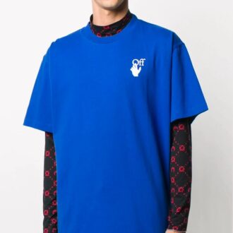 Double Arrow Applique T-skjorte for menn, blå