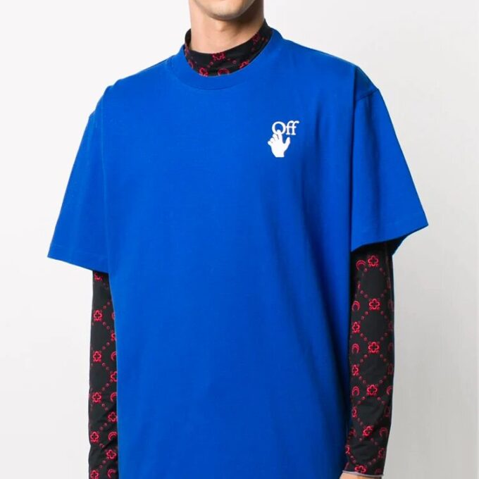 Double Arrow Applique T-skjorte for menn, blå