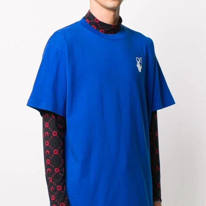 Double Arrow Applique T-skjorte for menn, blå