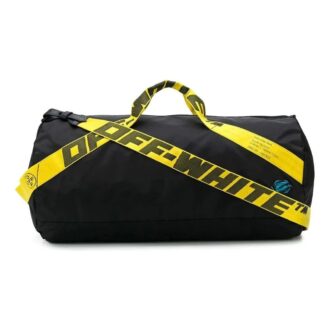 Duffelbag i nylon med industriell stropp «Black Yellow»