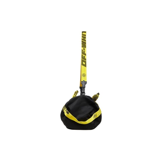 Duffelbag i nylon med industriell stropp «Black Yellow»