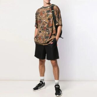 Elastisk linning med logotrykk, Shorts-versjon, svart