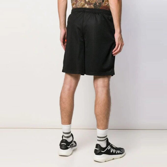 Elastisk linning med logotrykk, Shorts-versjon, svart