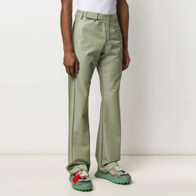 Enfarget designbukser, slim fit-versjon