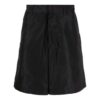 Enfarget shorts, løs passform, svart