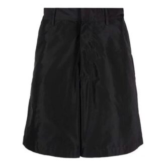 Enfarget shorts, løs passform, svart
