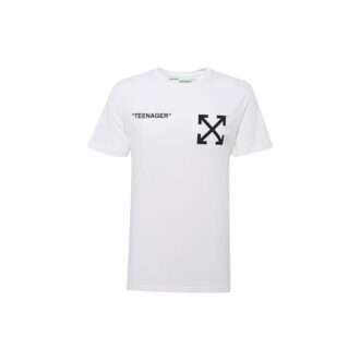 C/O Virgil Abloh Hvit Flamed Bart kortærmet slim-fit T-skjorte for menn