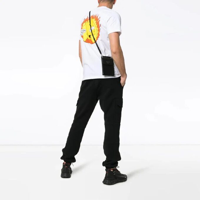 C/O Virgil Abloh Hvit Flamed Bart kortærmet slim-fit T-skjorte for menn