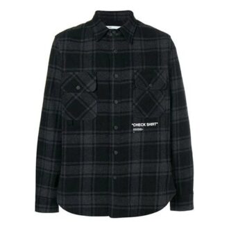 flanell Basic løs rutete skjorte svart grå