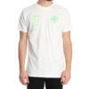 Fluorescerende alfabet-trykk, kort ermet, hvit