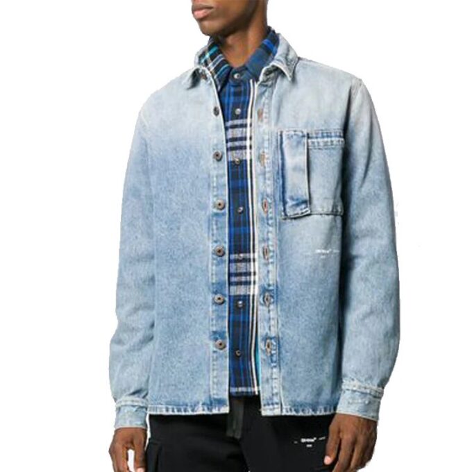FW19 Doodle Denim-skjorte for menn, blå