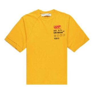 FW19 Industrial Y013 Recon kortærmet T-skjorte for menn, gul