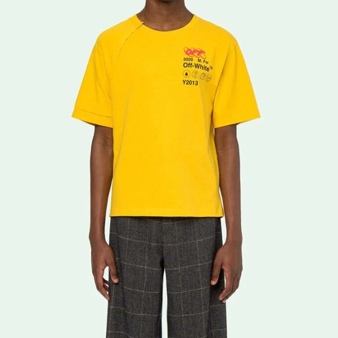 FW19 Industrial Y013 Recon kortærmet T-skjorte for menn, gul