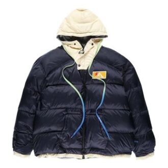 FW19 Scaffolding Pufferjakke med glidelås og pil-mønster for menn, blå