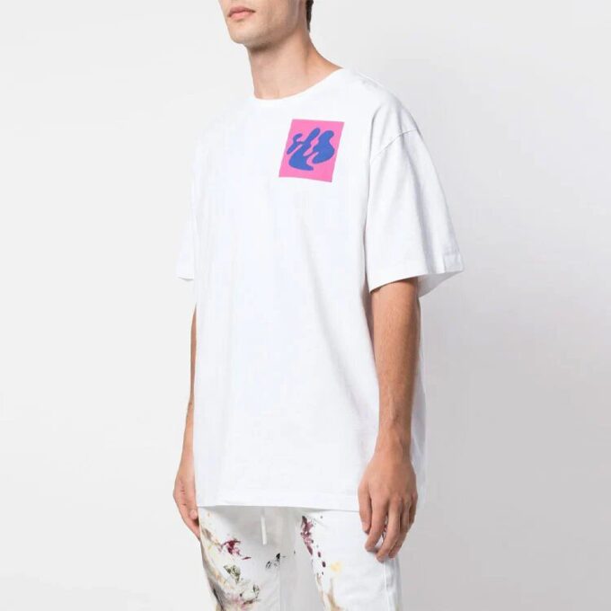 FW19 Shape Of Oversized Printing kortærmet T-skjorte for menn, hvit