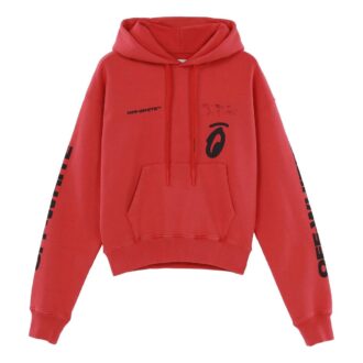FW19 Splitted Arrows Oversized Graffiti-fleece med hette for menn, rød
