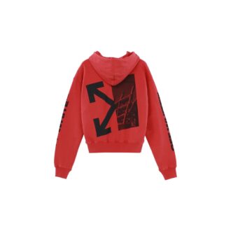 FW19 Splitted Arrows Oversized Graffiti-fleece med hette for menn, rød