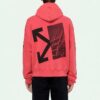 FW19 Splitted Arrows Oversized Graffiti-fleece med hette for menn, rød