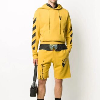FW20 Arrows-shorts med piletrykk for menn, gul