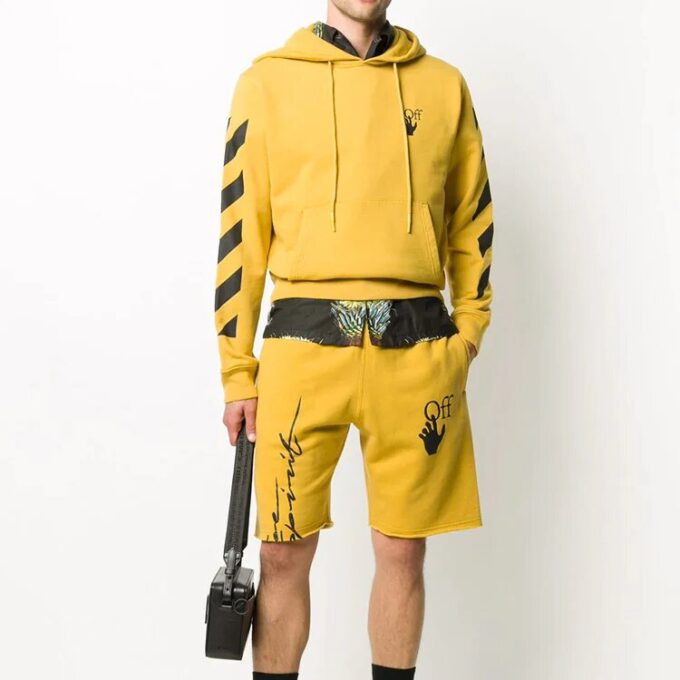 FW20 Arrows-shorts med piletrykk for menn, gul