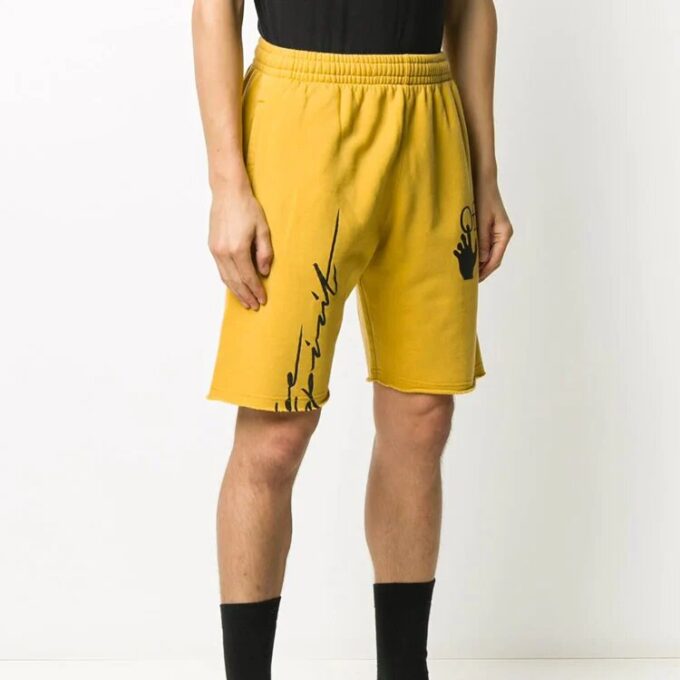 FW20 Arrows-shorts med piletrykk for menn, gul