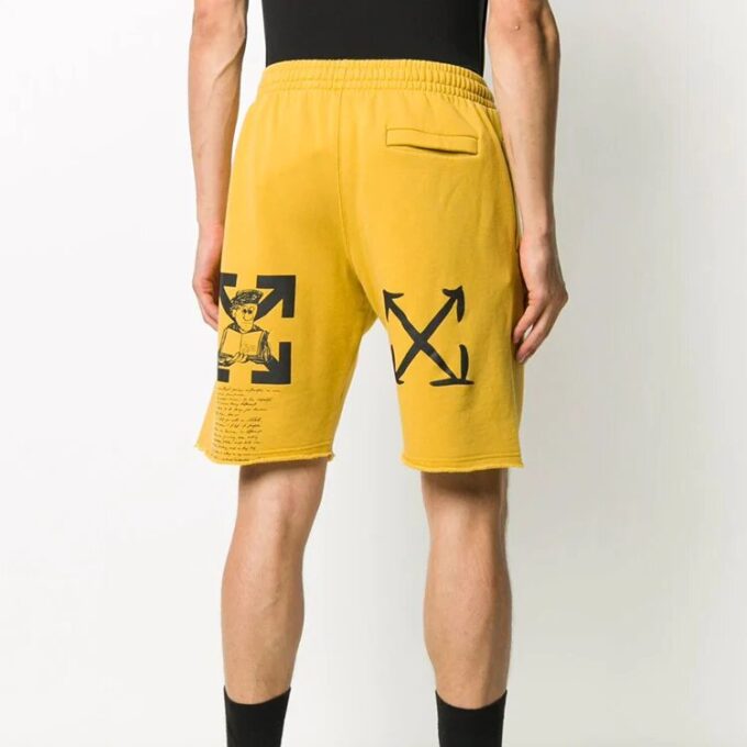 FW20 Arrows-shorts med piletrykk for menn, gul