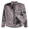 FW20 Back Arrow Logo Tie-dyed Denimskjorte for menn, svart