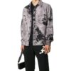 FW20 Back Arrow Logo Tie-dyed Denimskjorte for menn, svart