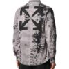 FW20 Back Arrow Logo Tie-dyed Denimskjorte for menn, svart