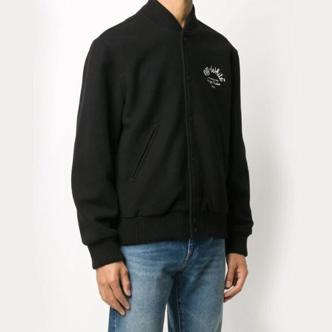FW20 Baseballjakke med Arrows-trykk for menn, svart