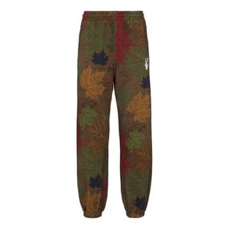 FW20 Bladapplikasjon Tettsittende sportsbukser for menn Khaki/Grønn