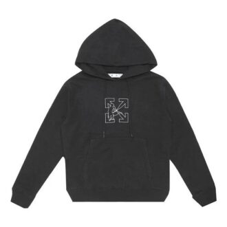 FW20 Brodert hettegenser for menn, svart