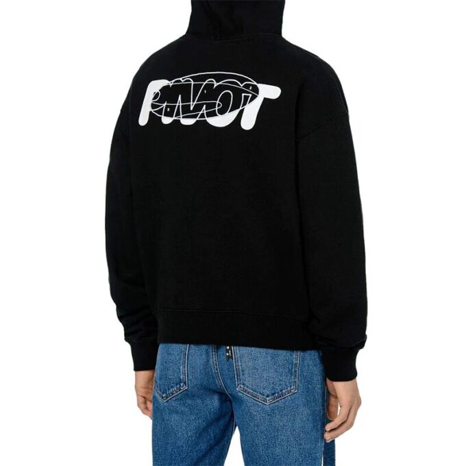 FW20 Brodert hettegenser for menn, svart