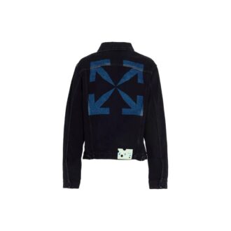 FW20 Denimjakke med piltrykk for menn, svart