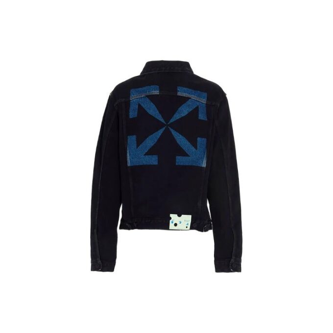 FW20 Denimjakke med piltrykk for menn, svart