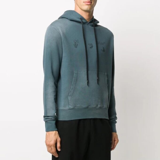 FW20 Fade Applique-genser med hette, grønn