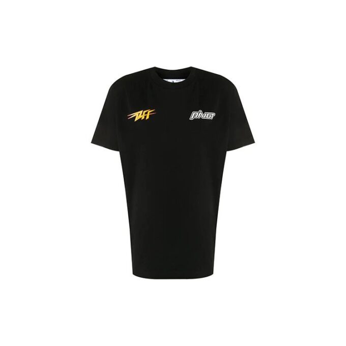 FW20 Flash Logo Applique kortærmet T-skjorte for menn, svart