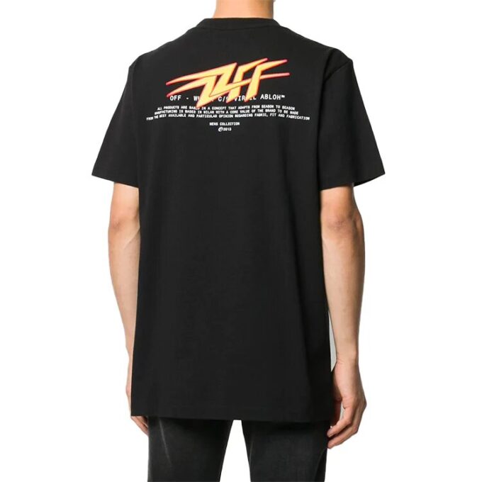 FW20 Flash Logo Applique kortærmet T-skjorte for menn, svart