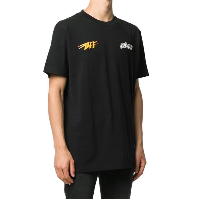 FW20 Flash Logo Applique kortærmet T-skjorte for menn, svart